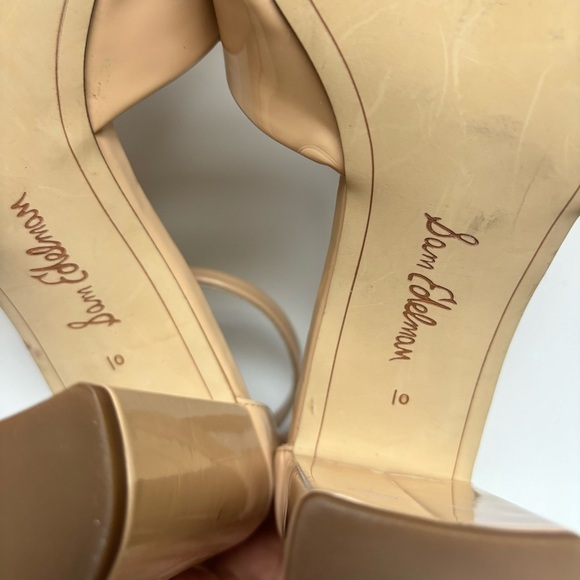 Sam Edelman Yancy Patent Leather high Heels Block Heel Sz 10 - Picture 7 of 8